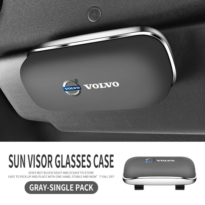 

Car Sun Visor Sunglasses Case for Volvo XC60 XC90 S60 S90, Eyeglasses Holder Storage Box Auto Interior Accessories серый