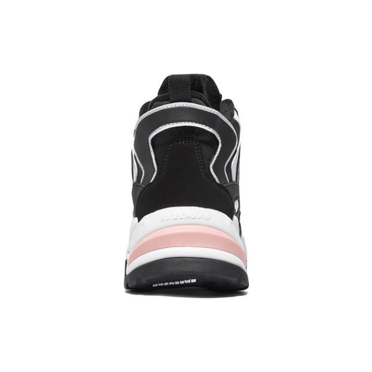 Skechers V2 Fabric Leather Comfortable Versatile Shock Absorbing Durable Supportive Balanced Impact Resistant High Top Dad Shoes 167270-BKW