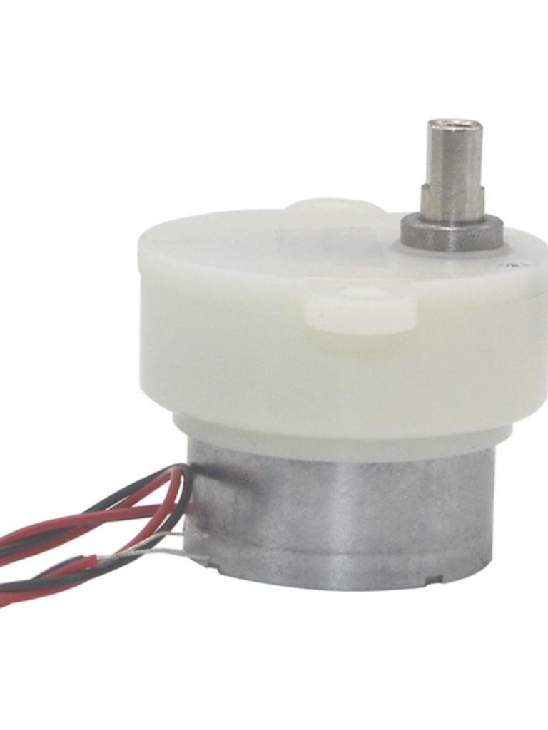 A6 12V Plastic DC Geared Motor, Metal Shaft & Pulley, 14 RPM DIY Experiment Accessory