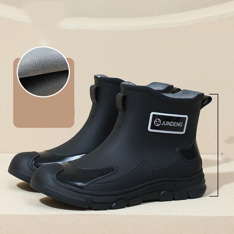 Couple Fashion Trend Outdoor Waterproof Anti Slip Wear Resistant Short Tube Rain Shoes