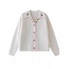 Women's Loose Fit Embroidered Cherry Cardigan 