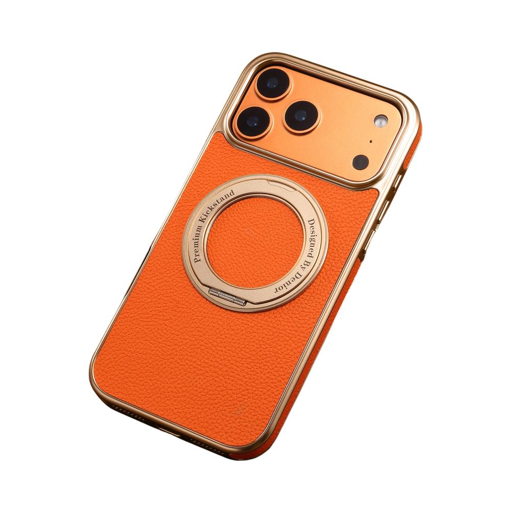 Applicable to Apple 17promax mobile phone case rotating bracket iPhone16 magnetic suction 15 all-inclusive 13 anti-drop 14 leather case