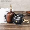 Cowhide Leather Headphone Case for Samsung Galaxy Buds3, Tree Cream Cowhide Full Cover Anti-drop Bluetooth Headphone Case