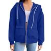 Women's Fashionable Solid Color Long Sleeved Casual Zipper Pocket Hooded Sweatshirt Jacket