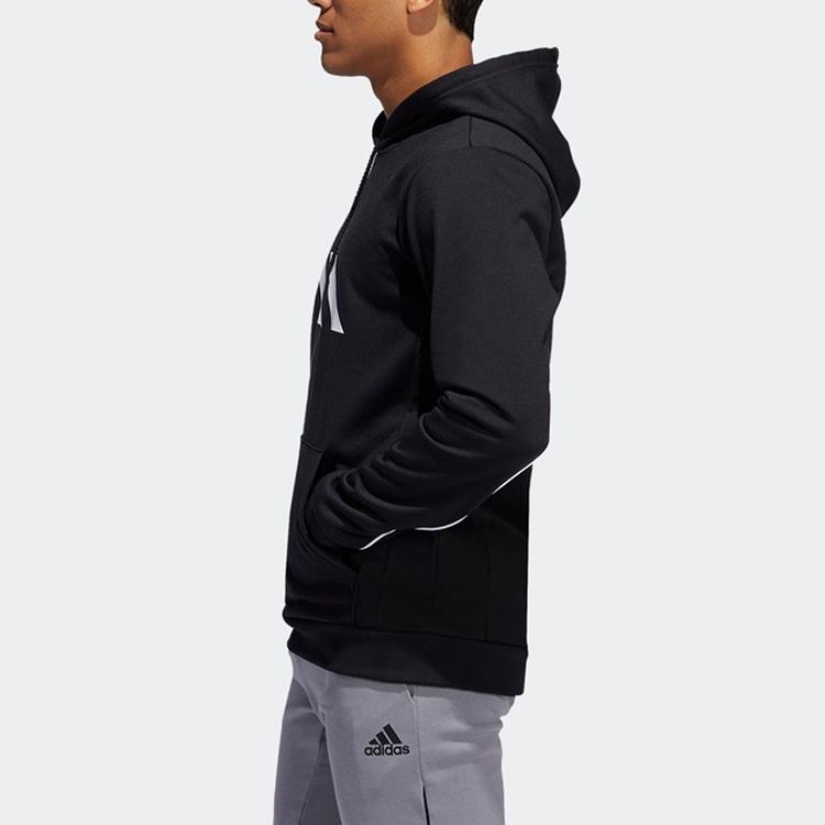 Adidas Sport Basketball Casual Pullover Hoodie Men Tops Black EC6229