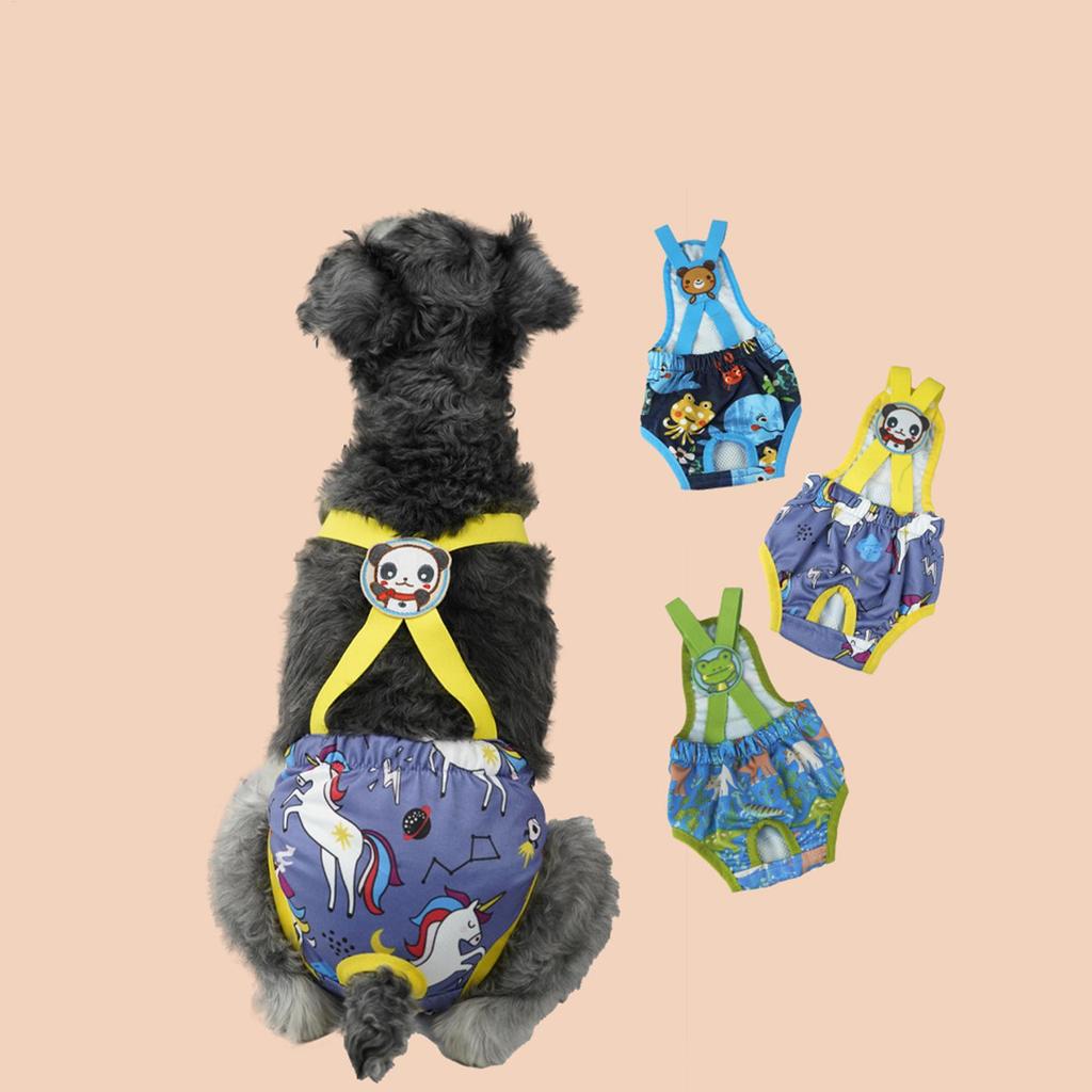 Cartoon Print Pets Dog Shorts Diaper Sanitary Physiological Pants Washable Female Short Panties Menstruation Underwear Briefs