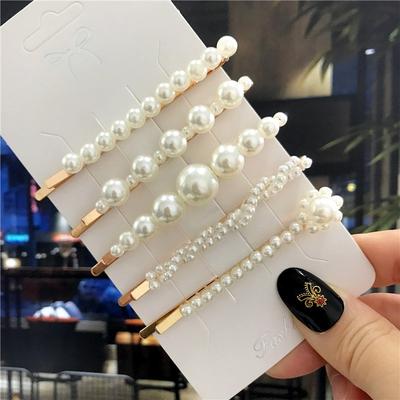 5 pezzi Dolci Forcine Per Capelli Perle Fermagli Per Capelli per Donne Moda Barrettes Copricapo Ragazze Accessori Per Capelli Bande