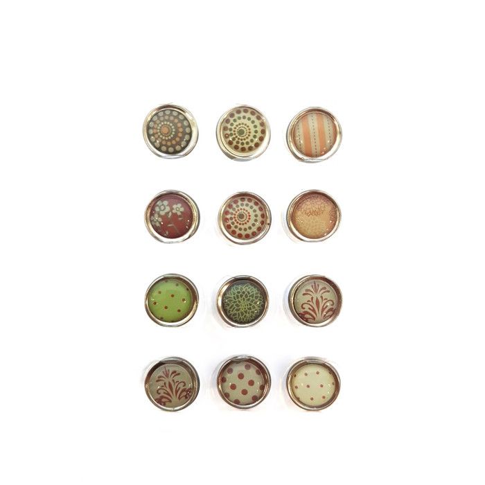 Magnet époxy mini Ø12mm Automne 12 pièces