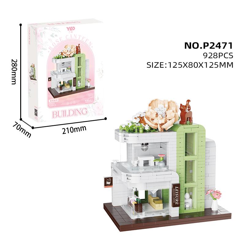 Miniature Street View Flowers House Building Blocks Mini Bricks Educational Toys DIY Ornaments Gifts Set