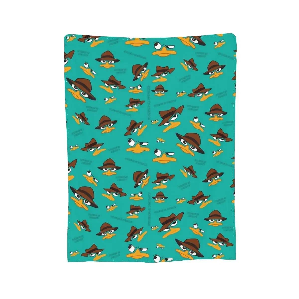 Perry The Platypus Mask Blankets Soft Warm Flannel Throw Blanket Cover for Bed Living room Picnic Travel Home Couch 75x90cm