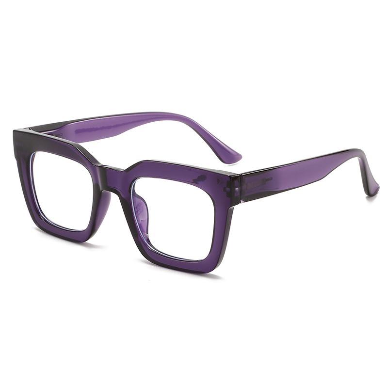

Fashion Reader Women Anti-blue Light Reading glasses Woman Square Computer Eyeglasses 0 +25 +75 +125 +175 +450 +500 +600 plastic demo lens фіолетовий