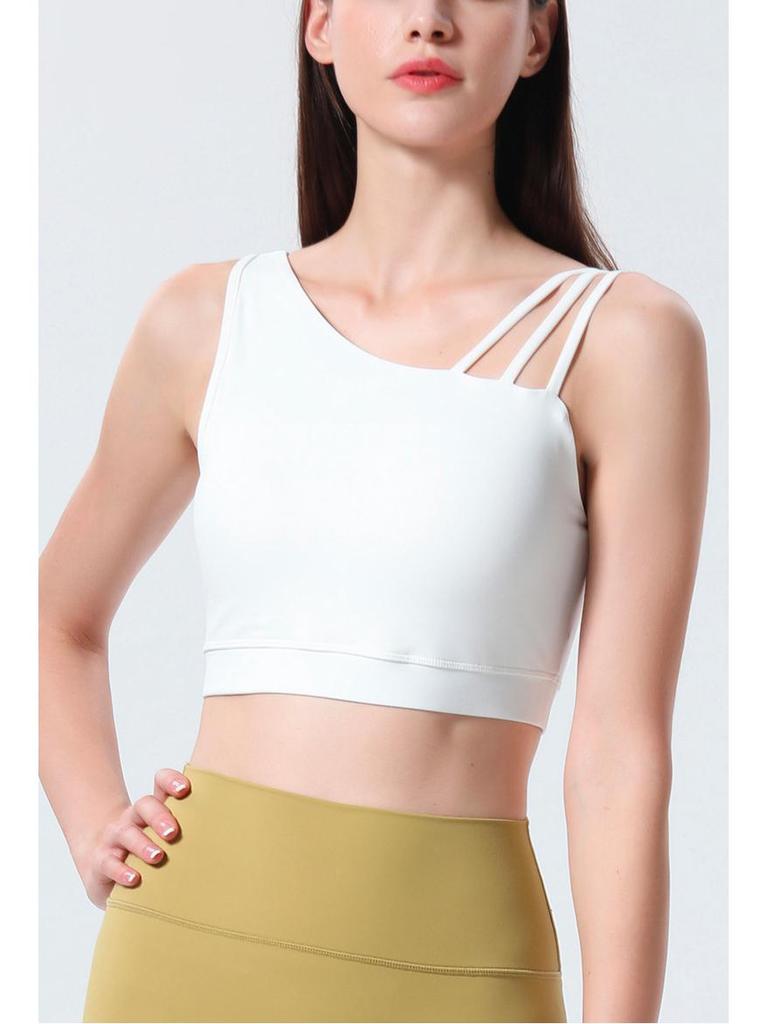 Women's Fixed Cup Straps Yoga Camisole - Padded Sports Top for Outdoor Pilates and Fitness