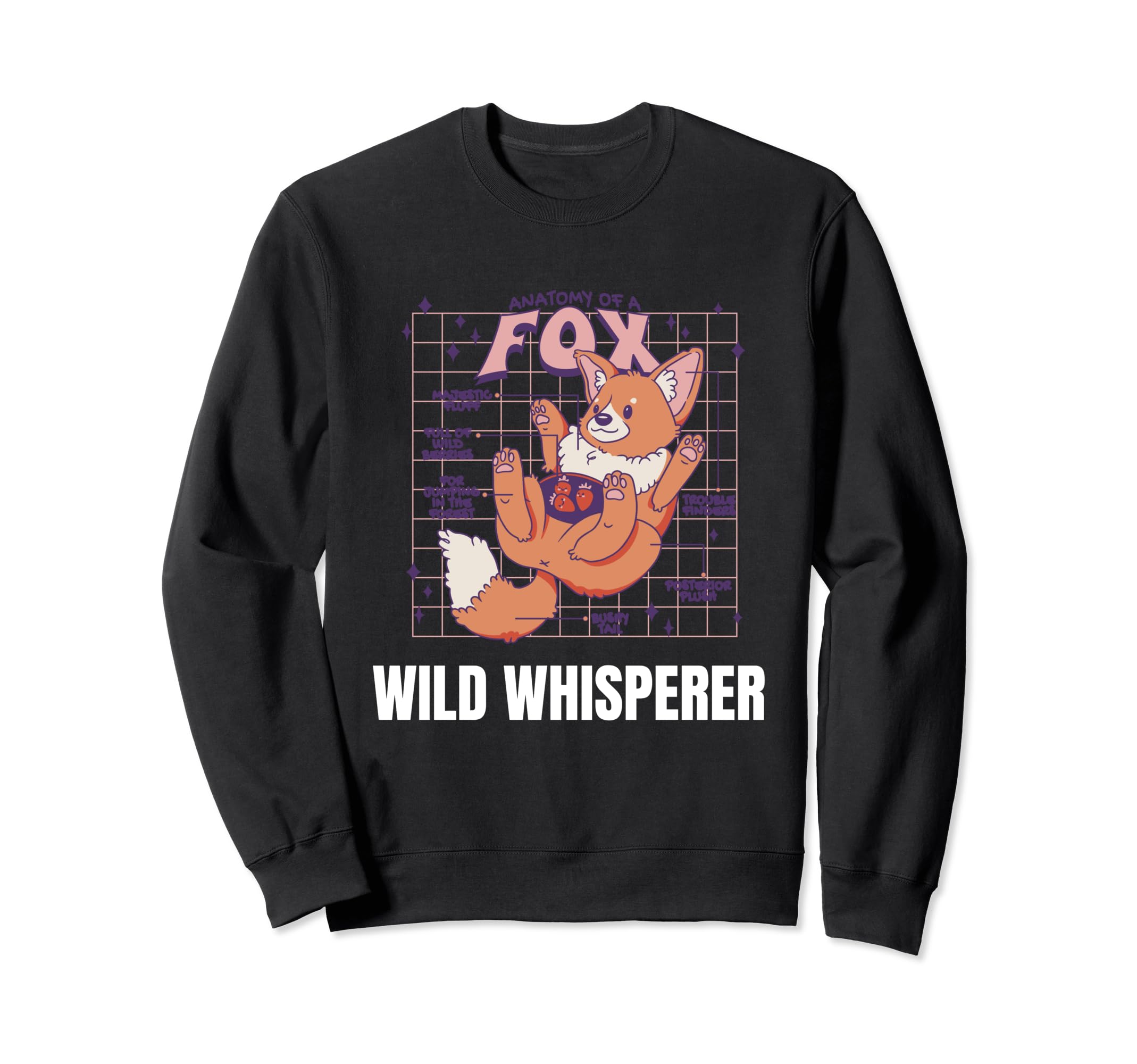 Wild Whisperer Retro Cute Fox Design Sweatshirt