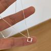 Single Diamond Square Geometric Necklace Women's Fashion Simple Temperament Exquisite Collarbone Chain