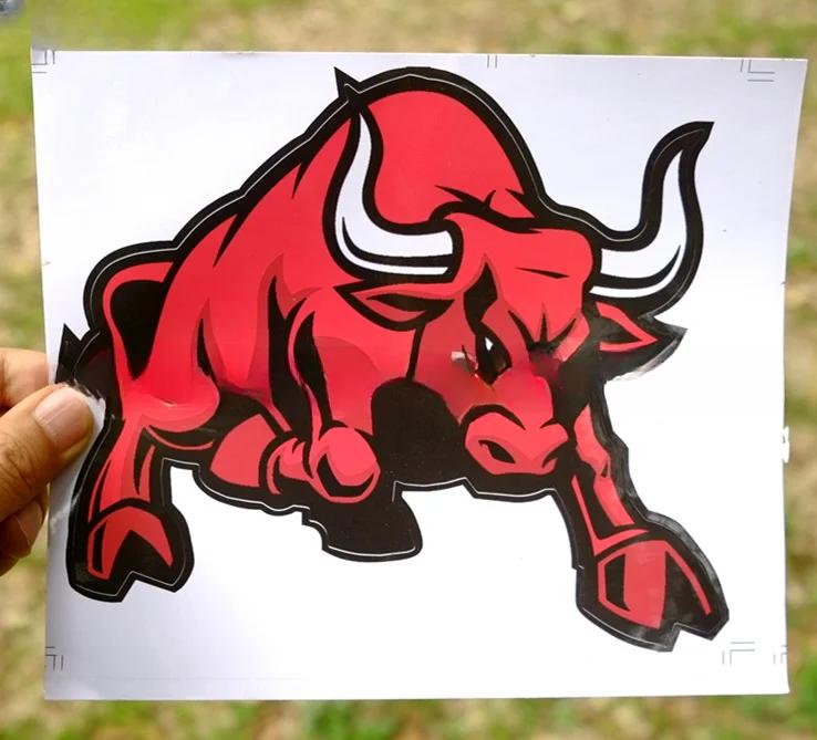 Car Sticker Red Bull Car Sticker Angry Bull Car Sticker Reflective Personality Bull Sticker Red Spanish Bull Sticker