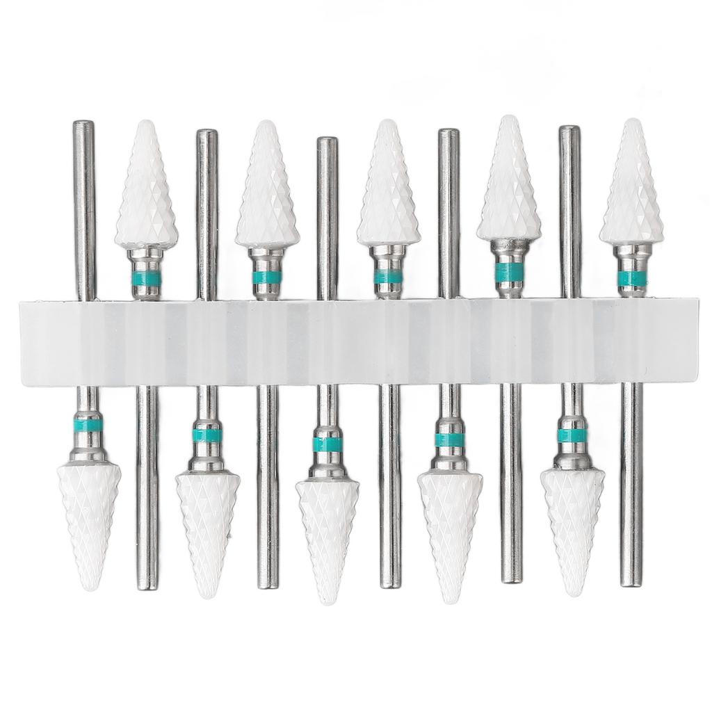 10pcs Nail Drill Bit Set Professional Home Salon Ceramic Cuticle Remover Bits for Nail Artist