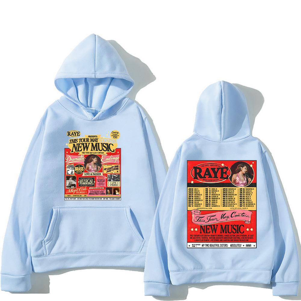 Raye Harajuku Fashion Hoodies Raye Tour 2026 Graphic Clothing Fall Long Sleeve with Hooded Men Women Sweatshirt Casual