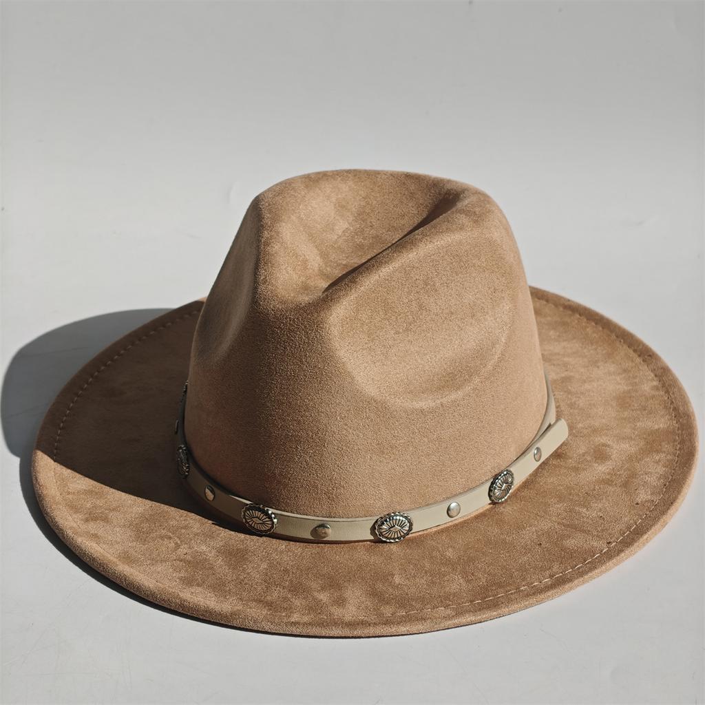 Military Green Suede Hats For Women Hats For Men Cowboy Hat Caps Western Cowboy Belt Bands Fedoras Chapeau Feutre Homme