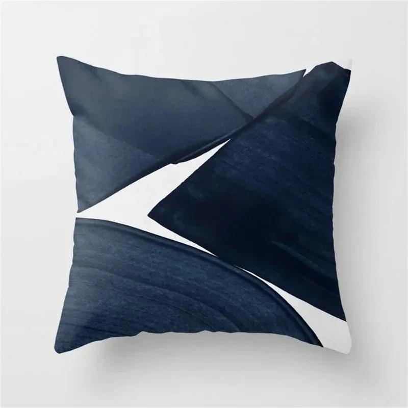Indigo watercolor floral pattern Doublesided Printed pillow cover Short plush Suitable living rooms sofas throw cushion cover