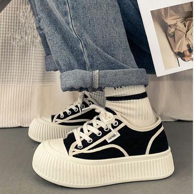 Leinenschuhe Damen Dicksohlige Kleine Neue Vielseitige Studenten Big Head Board Schuhe Ins Modische Weichsohle Weiße Schuhe Damen