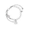 2PCS Funny Halloween Ghost Bracelet Pearl Beaded Ghost Pendant Bracelet  Lovers