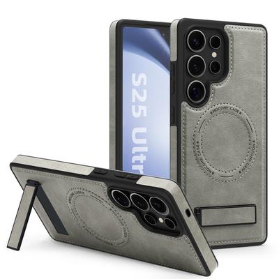 Stand Bracket Magsafe Case for Samsung Galax S25 Ultra EDGE S24 S23 FE S22 ZFold Flip 3 4 5 6 Leather Magnetic Shockproof Cover