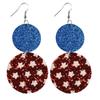 American Flag Star Stripe Elements Independence Day Leather Earrings Election Theme Diy