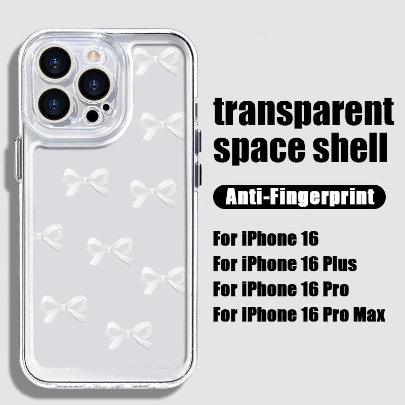 Carcasă de telefon din silicon moale cu model cu fundă pentru iPhone 16E 16 Pro Max 15 Pro 14 13 12 11, transparentă, rezistentă la șocuri