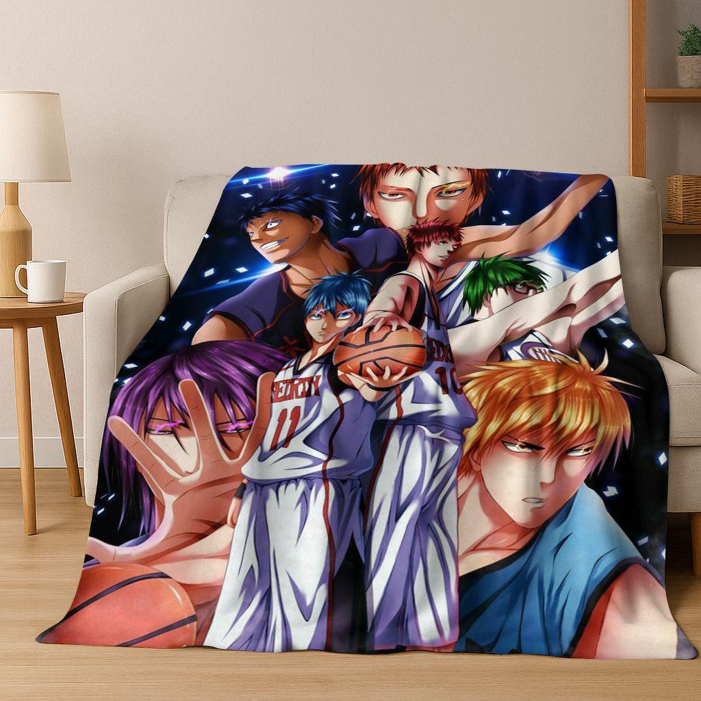 Anime Kuroko's Basketball Cartoon Art Flannel Blanket,Cozy Soft Throw Blanket for Home Bedroom Bed Sofa Picnic Cover Gift Kids