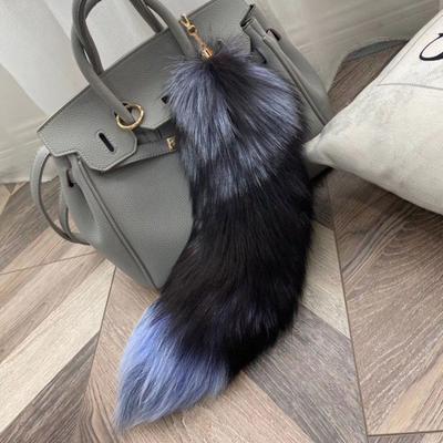 Dirbtinės lapės uodegos raktų pakabukas Pūkuotas pūkuotas kailis Tail Cosplay grandinėlė dirbtinės lapės uodegos dekoratyvinis aksesuaras kuprinėms Raktai Drabužiai