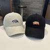 Fashion Hat American Vintage California Brown Bear Embroidered Baseball Cap Vintage Men's and Women's Wide-brimmed Face Small Peaked Cap