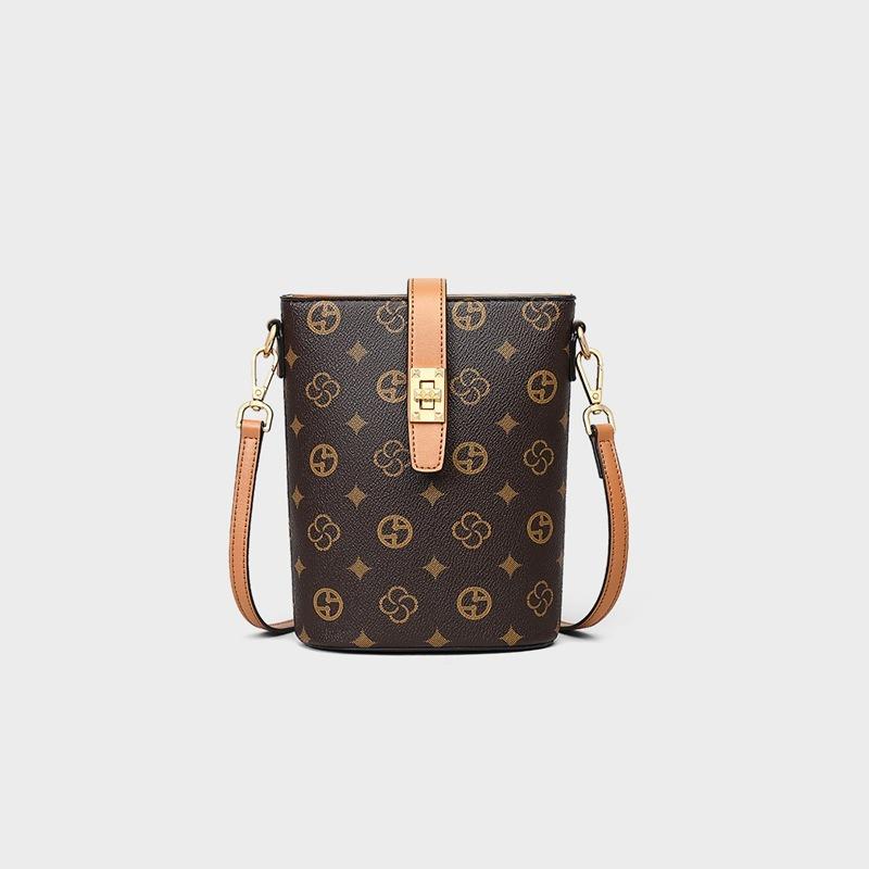 Herbst und Winter neue Tasche Damen alte Blume Retro Eimer Tasche Mini kleine Tasche Damen Tasche Umhängetasche Handy Tasche