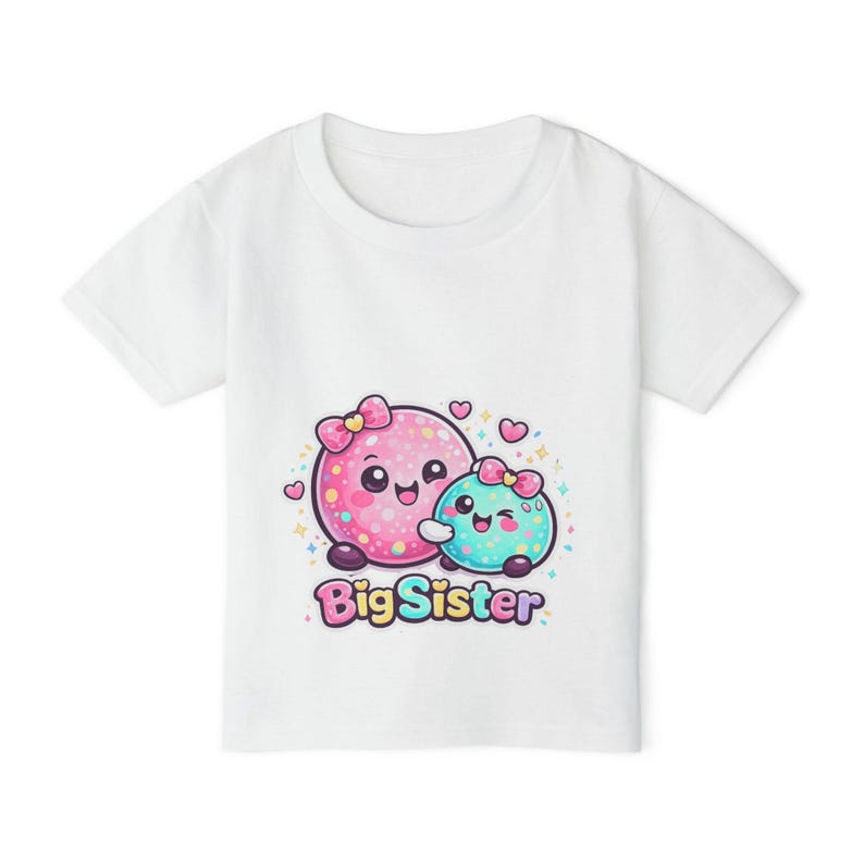Big Sister Donut Characters Toddler T-shirt | Sibling Announcet Tee 160