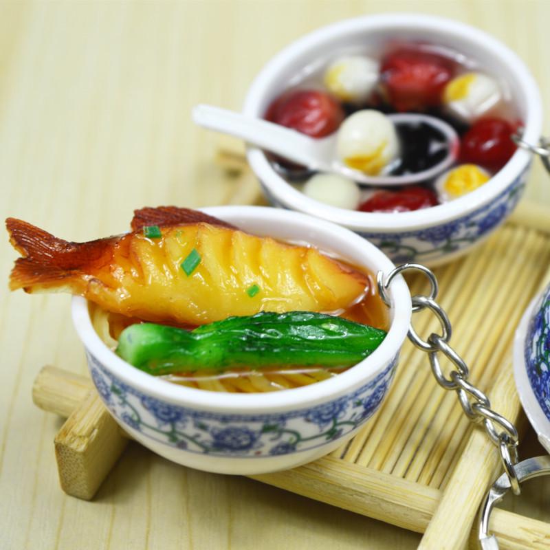 Kids' Mini Kitchenware: Noodle Bowl Keychain Fun Toy & Student Souvenir