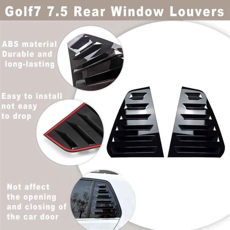 For VW Golf MK7 MK7.5 2013- Rear Window Louver Shutter Cover Side Vent Trim Windshield Decoration Cover Car Accessories