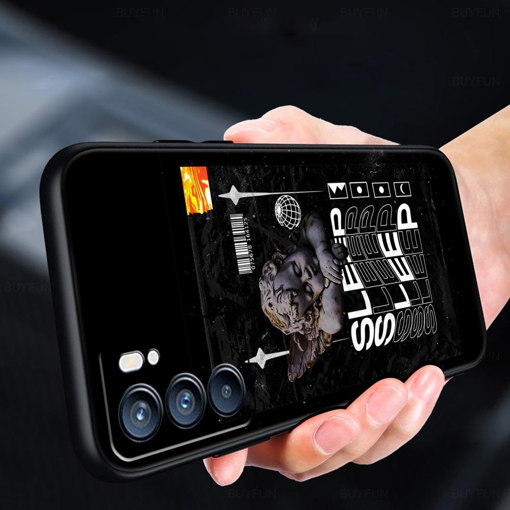 Cartoon Statue Abstract Art Phone Case For Oppo A17 A31 A54 A57 A78 A79 A98 Find X5 X6 Reno 6 7 8 10 11 12 13 F Pro 5G Soft TPU