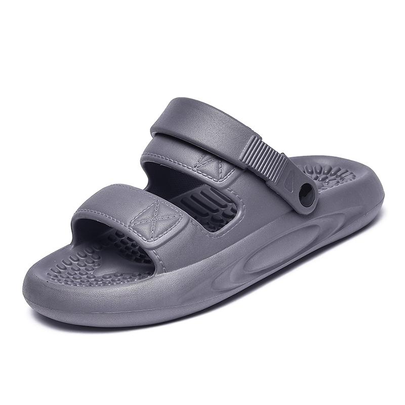 

Летние мужские сандалии повседневные нескользящие простые модные универсальные тапочки для мужчин модные пляжные мужские сандалии 40 серый
