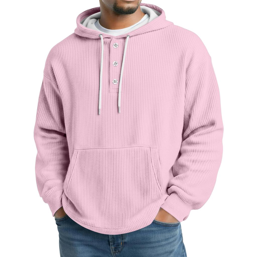 Men's Knit Hooded Sweatshirt Casual Long-Sleeve Sweatshirt