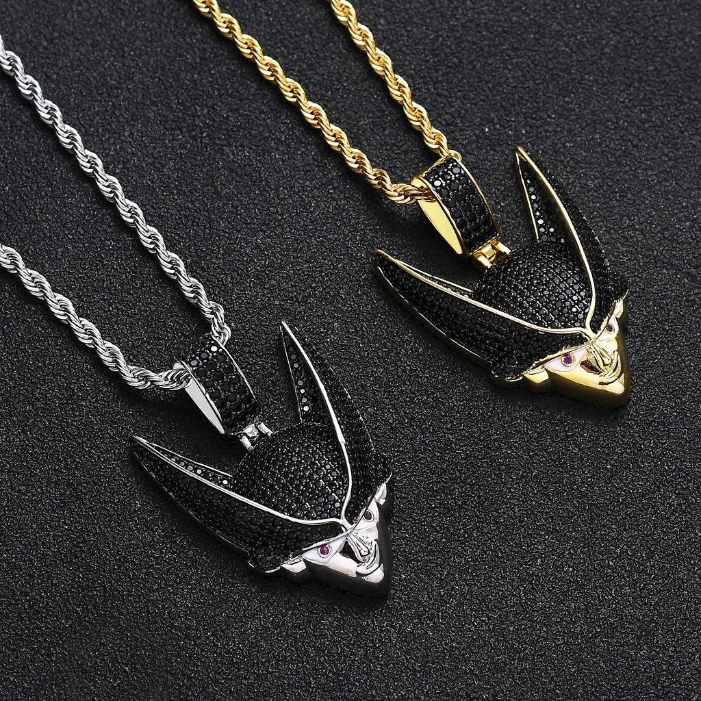 European and American Hip Hop Dragon Ball Sharu Anime Character Pendant with Micro Inlaid Zircon Trendy Street Necklace