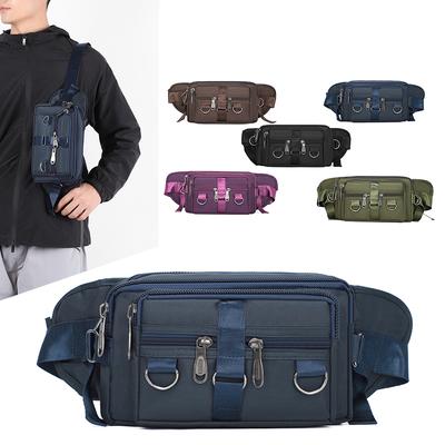 Wear-Resistant Water-Repellent Men's Waist Bag Large Capacity Multi-Pocket Business Collection Wallet Commuter Crossbody Bag