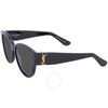 Saint Laurent Grey Oval Ladies Sunglasses Sl M3 002 55