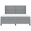 Box Spring Bed with Pillows Light Gray 200 x 180 cm Fabric