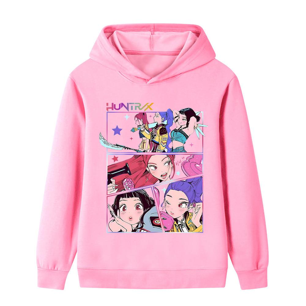 B1218 Kids Boys Girls Kpop Rumi Zoey Mira Print Long Sleeves Hoodie