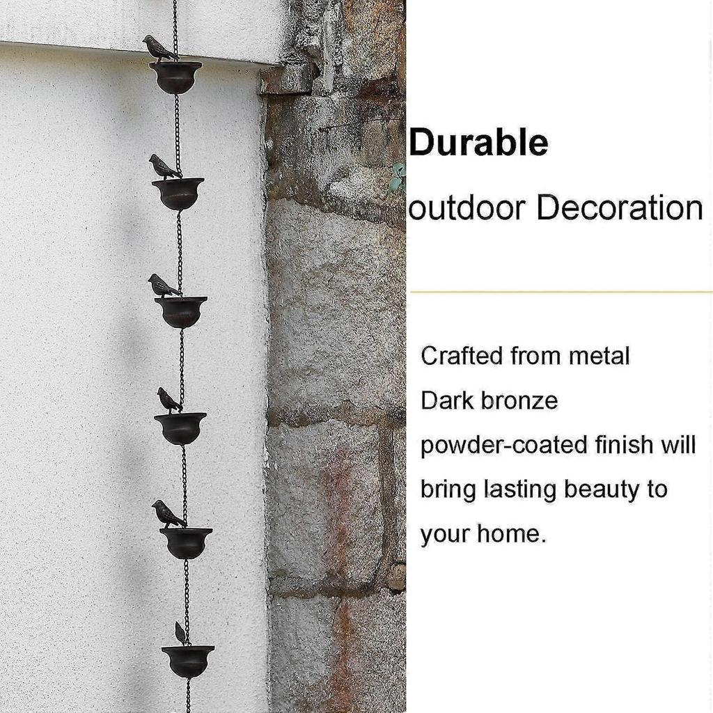 SeraphinaT Vintage Bird Rain Chain Drain gutters Decorated Rain Chain Garden Rain Steering