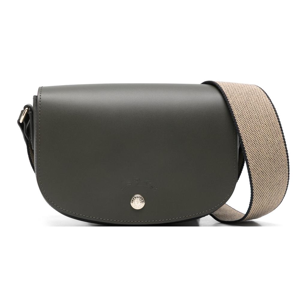 Longchamp Épure Logo Embossed Snap Closure Crossbody Shoulder Bag Small Women Bags Gray-Brown 10253HFY892