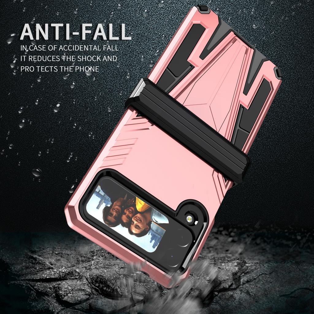 Anti -Fall Dual Layer Fitted Cover Case For Samsung Galaxy Z Flip4 5g Flip 4 Shockproof Folding Design Cover