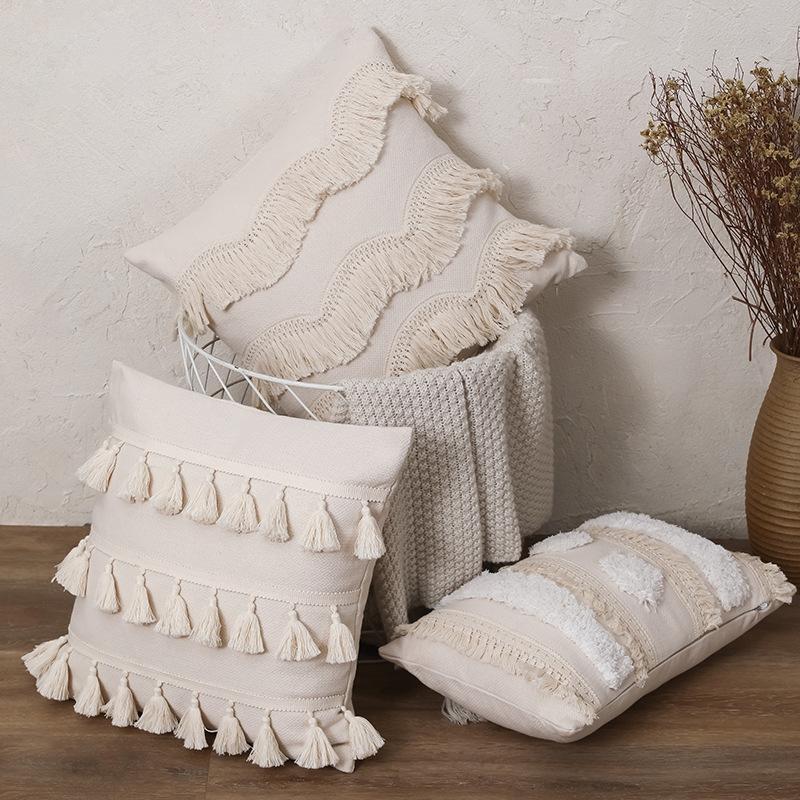 Nordic Moroccan Tufted Sofa Throw Pillow Cushion for Home Decor