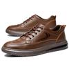 Cowhide Men's Shoes Men's Casual Leather Shoes Leather Men's Lace-up New Shoes Men's Trendy Inner Heightened Board Shoes Trendy