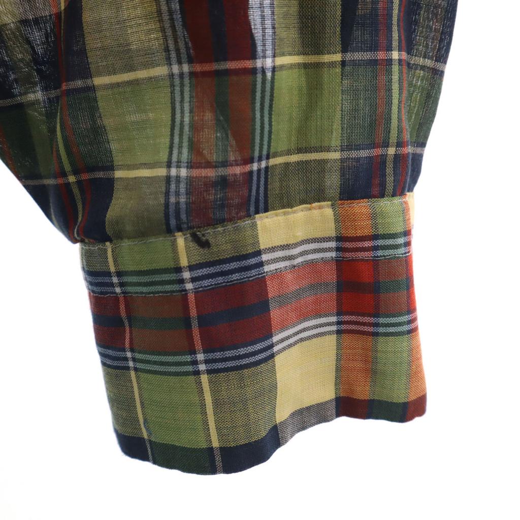VAN HEUSEN 60s 70s vintage Check Pattern Long sleeve Button down shirt M Men's Used