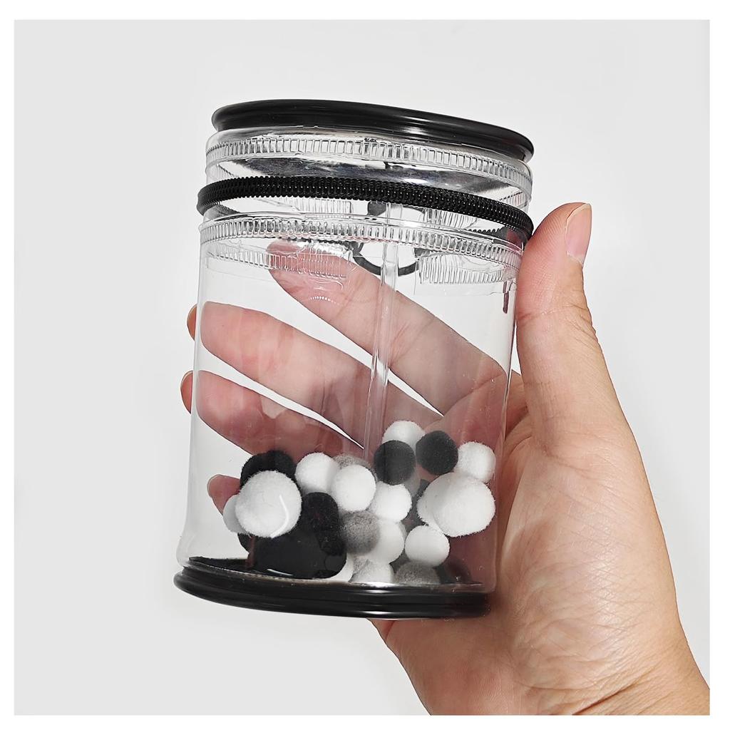 Umora Ita-bag Case, Cylindrical Doll Case, Coke Can Shape, Clear Pouch for Plush Toys, Transparent Mini Pouch for Travel, Dustproof, with Keychain,